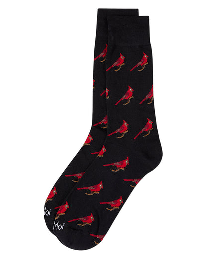 Men's Cardinal-Themed Rayon Blend Novelty Crew Sock