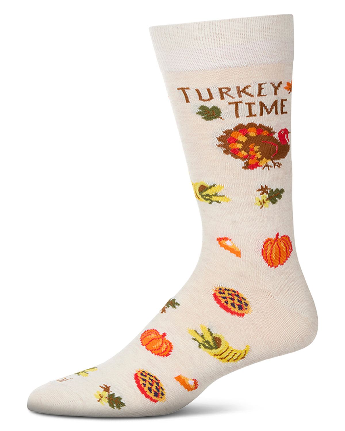 Men's "Turkey Time" Thanksgiving Holiday Novelty Crew Sock