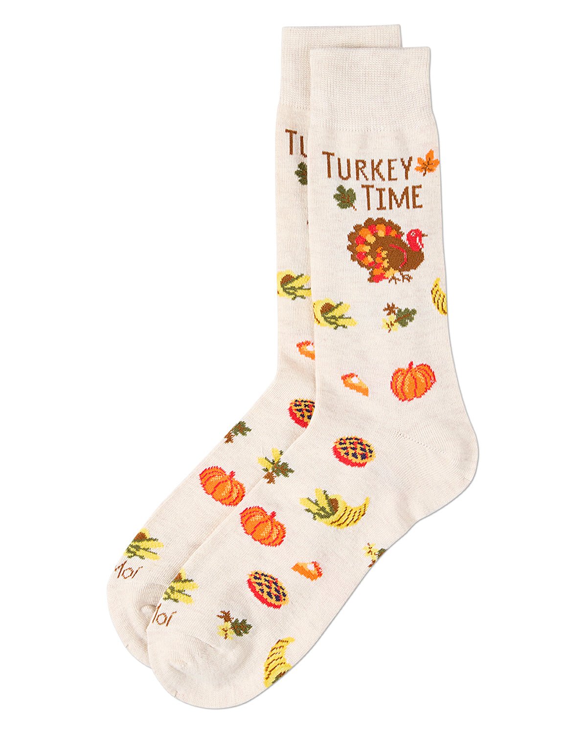 Men's "Turkey Time" Thanksgiving Holiday Novelty Crew Sock