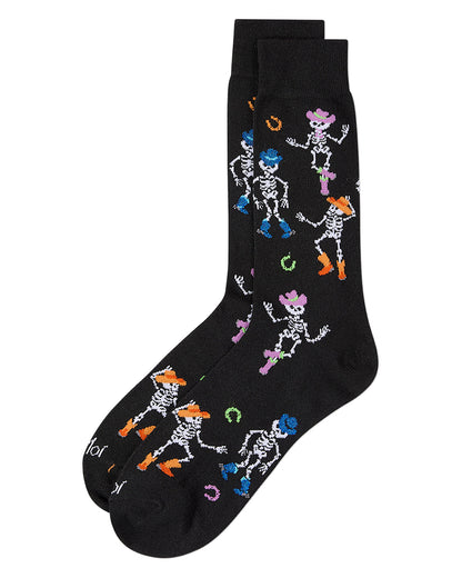 Men's "Howdy Skeletons" Halloween Holiday Novelty Crew Sock