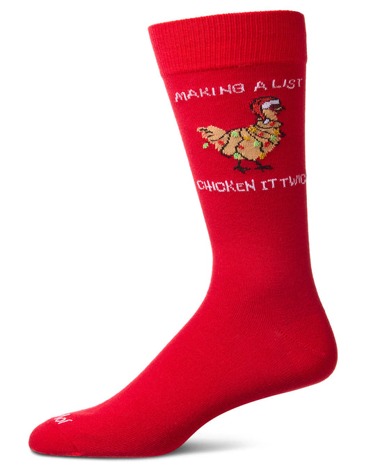 Men's "Chicken It Twice" Christmas Holiday Novelty Crew Socks