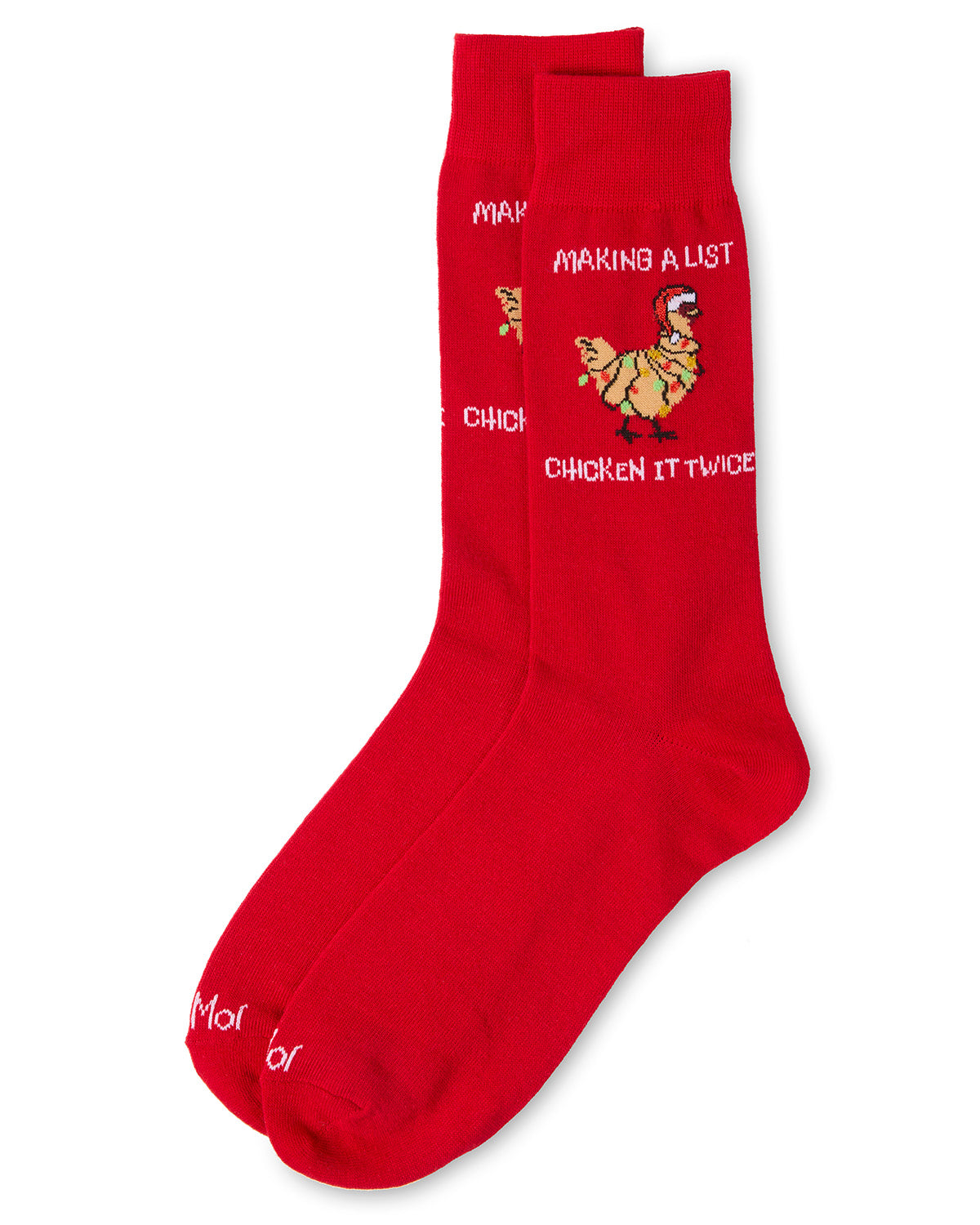 Men's "Chicken It Twice" Christmas Holiday Novelty Crew Socks