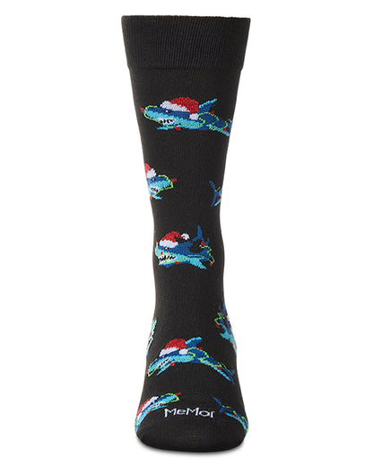 Men's "Santa Shark" Christmas Holiday Novelty Crew Sock