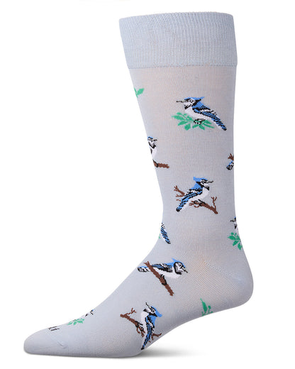 Men's "Blue Jays" Rayon-Blend Novelty Crew Sock