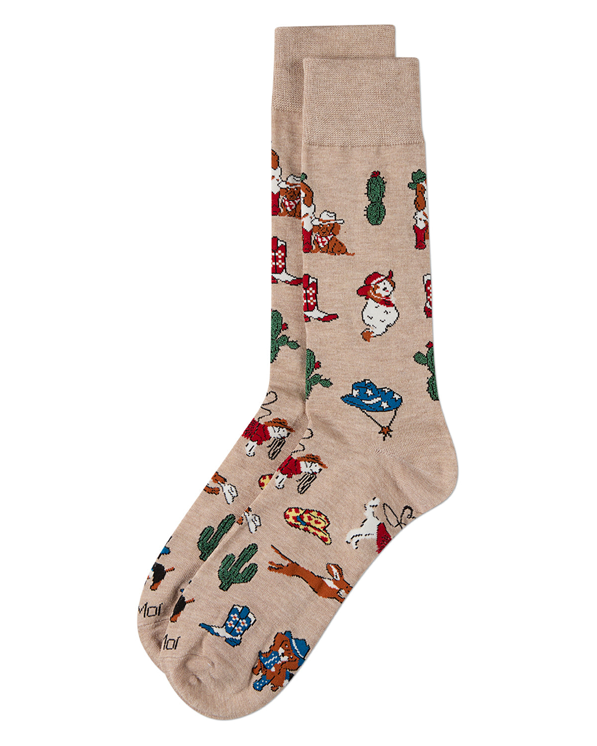 Men's "Rodeo Dogs" Rayon-Blend Novelty Crew Sock