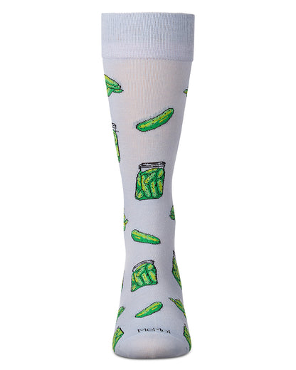Men's Pickles-Themed Rayon-Blend Novelty Crew Sock