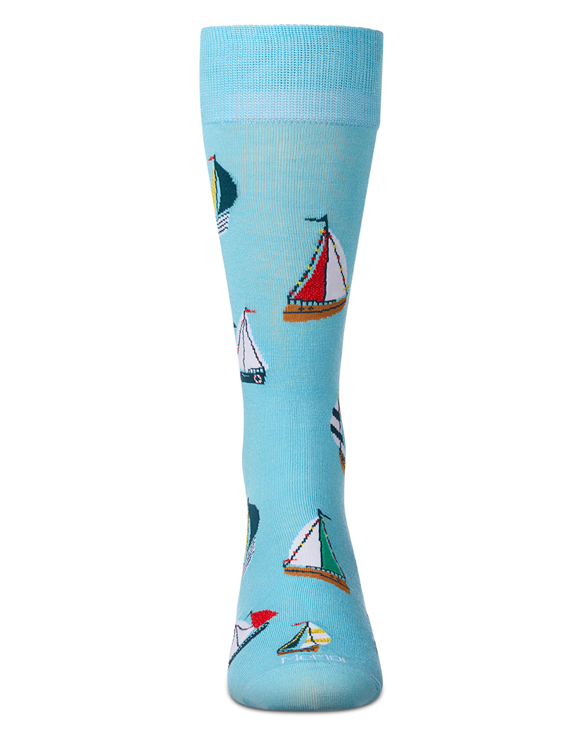 Men's "Sail Away" Rayon-Blend Novelty Crew Sock