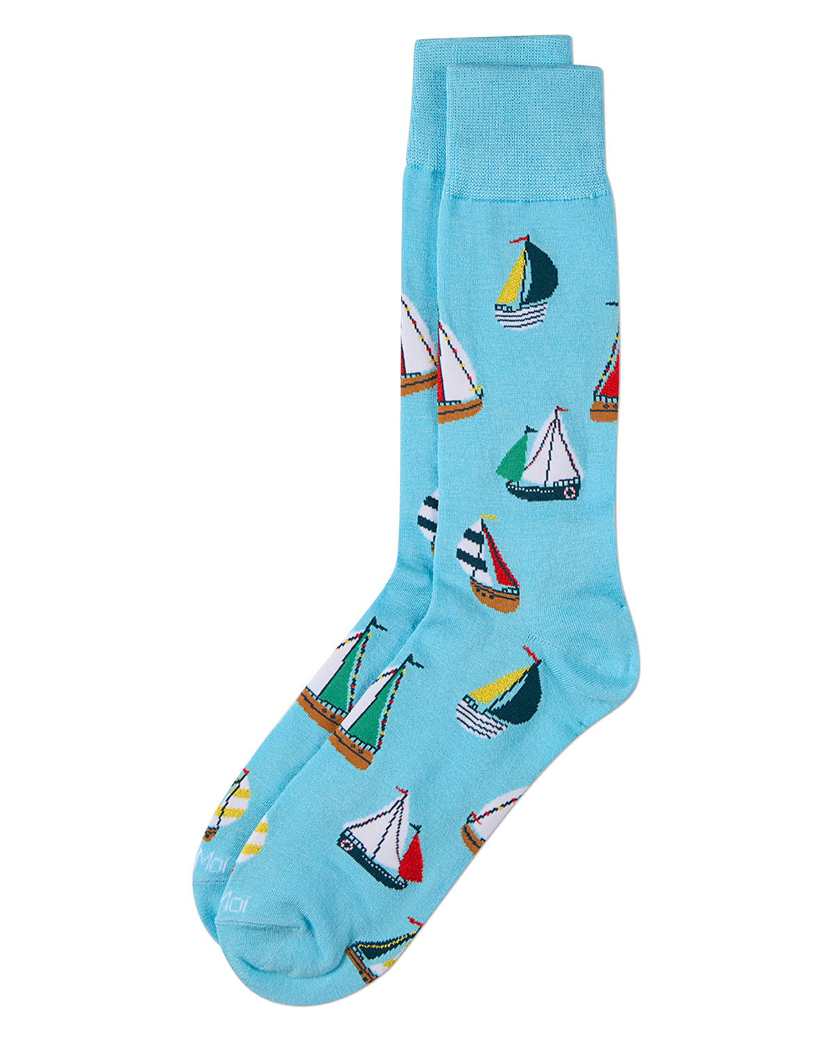 Men's "Sail Away" Rayon-Blend Novelty Crew Sock