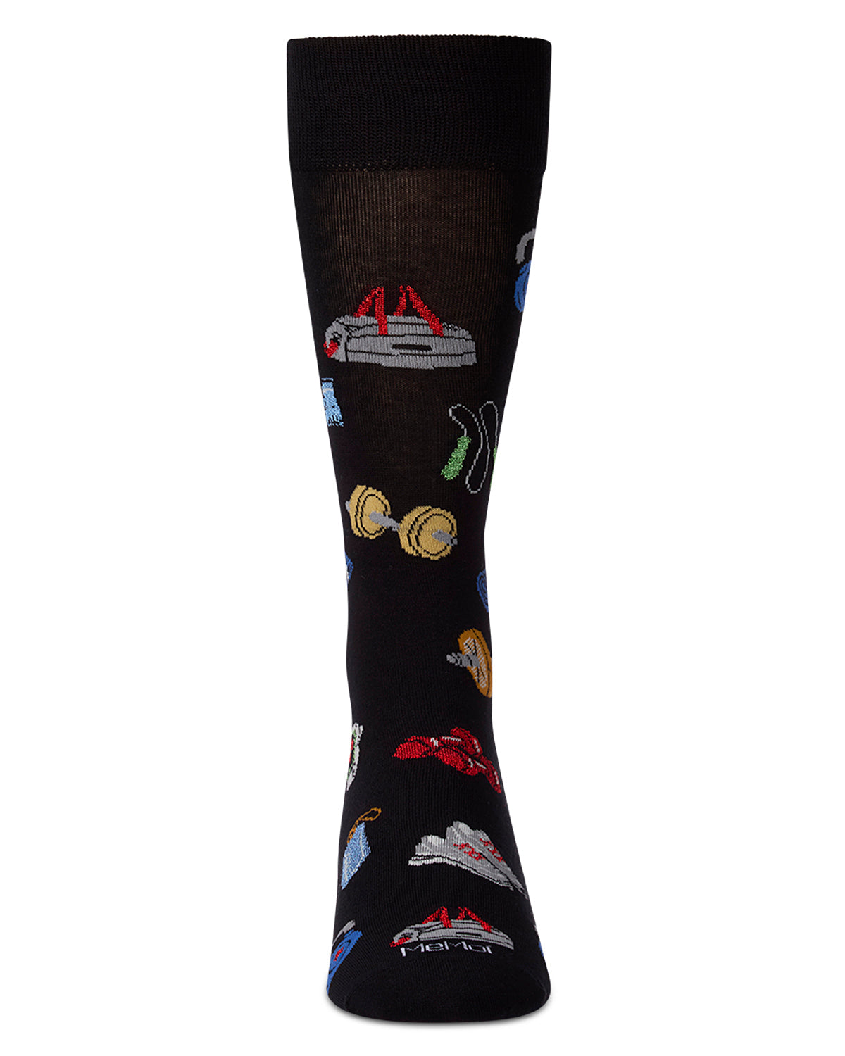 Men's Workout-Themed Rayon-Blend Novelty Crew Sock