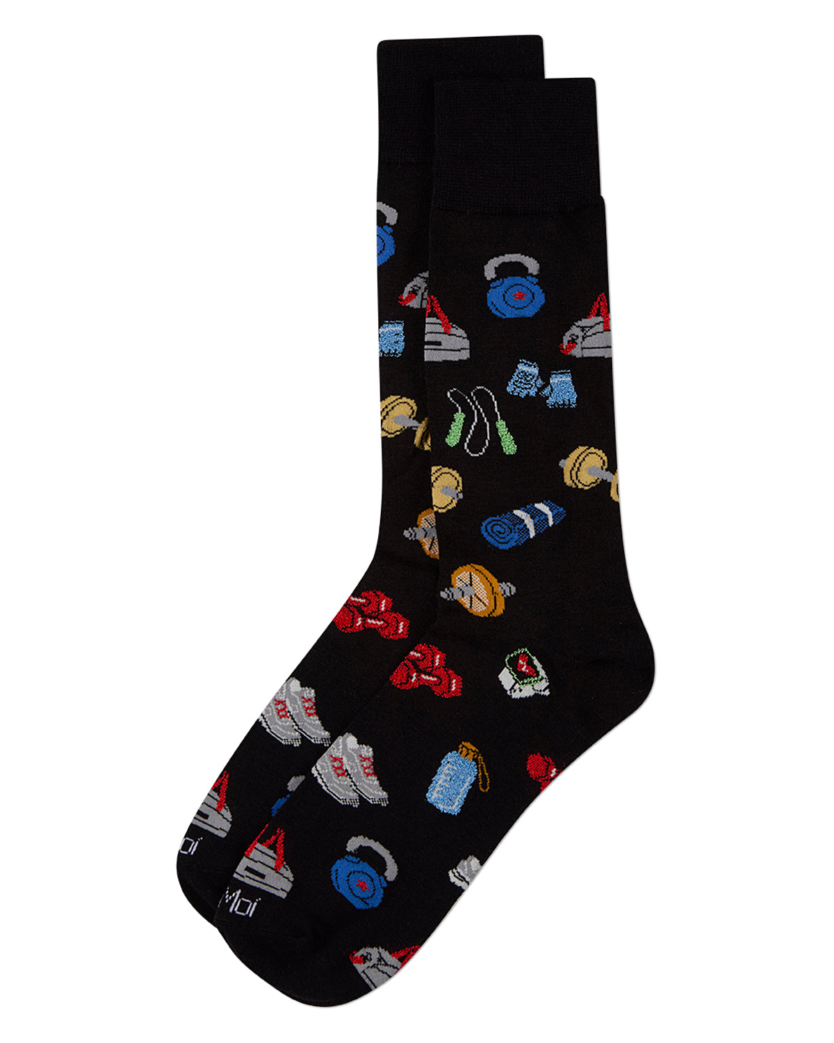 Men's Workout-Themed Rayon-Blend Novelty Crew Sock