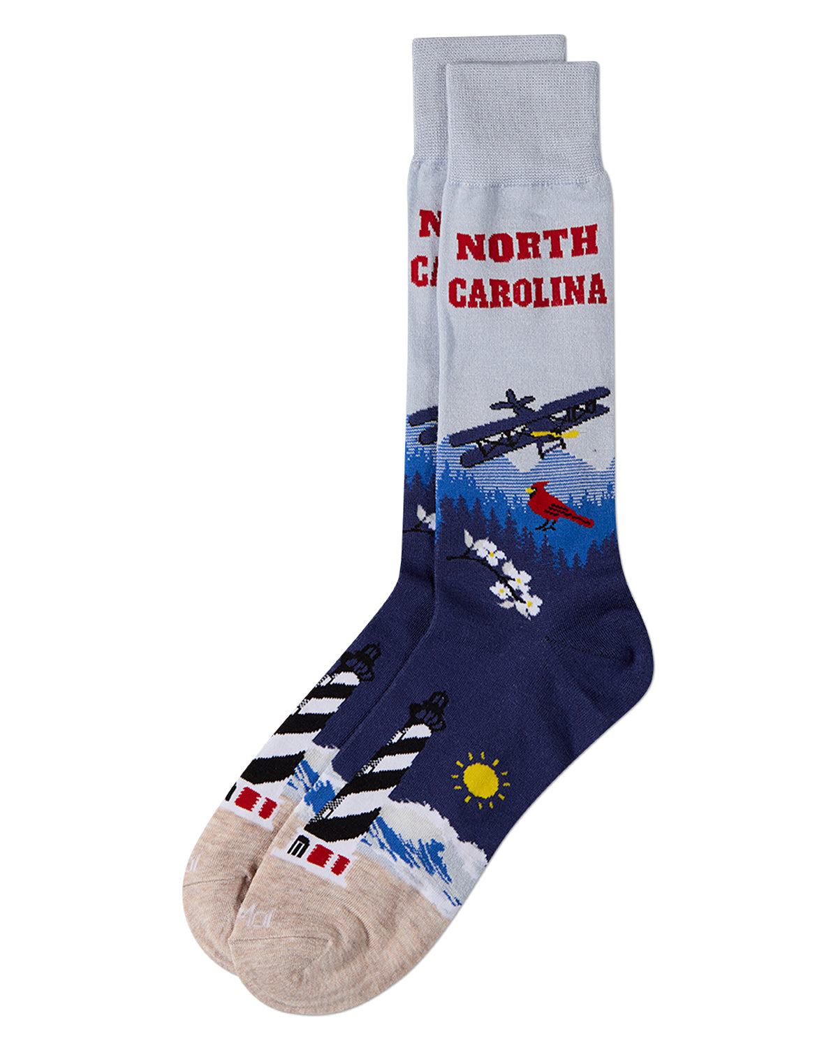 Men's North Carolina-Themed Rayon-Blend Novelty Crew Sock