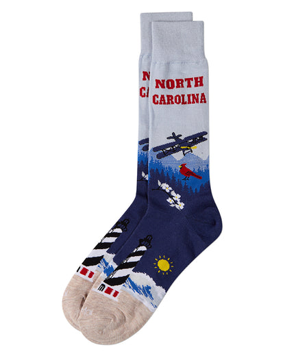 Men's North Carolina-Themed Rayon-Blend Novelty Crew Sock
