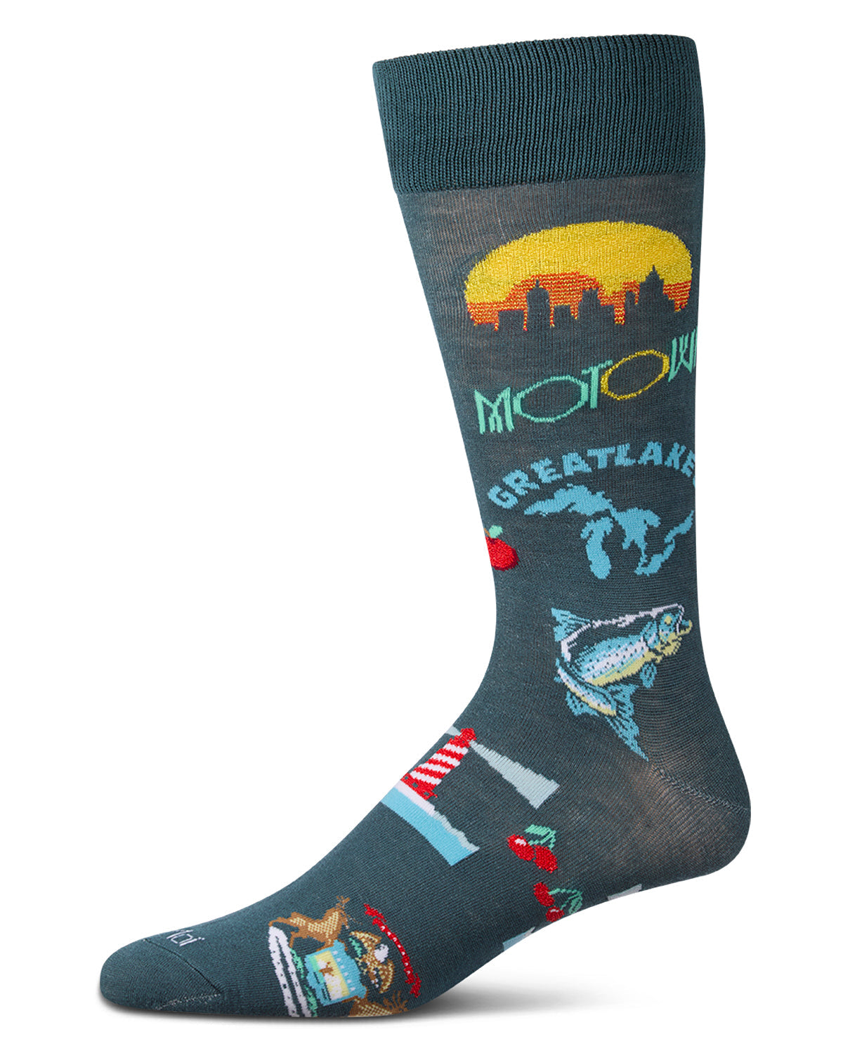 Men's Michigan-Themed Rayon-Blend Novelty Crew Sock