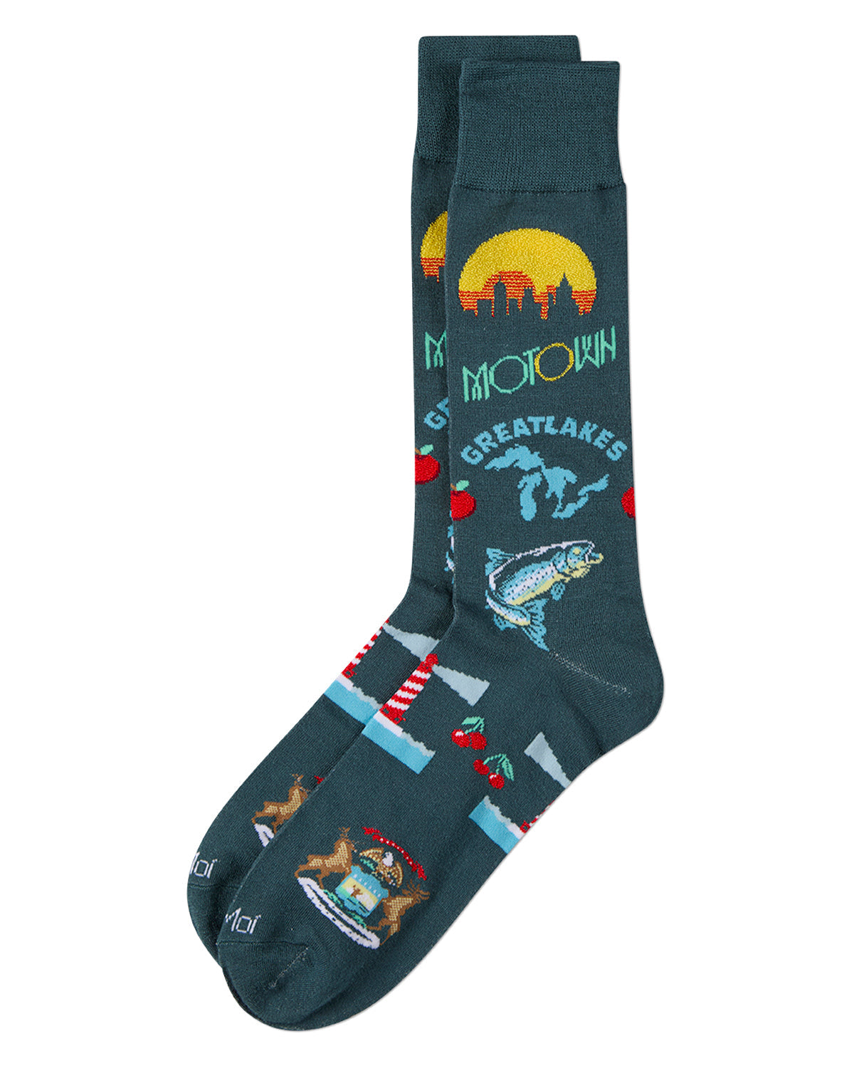 Men's Michigan-Themed Rayon-Blend Novelty Crew Sock