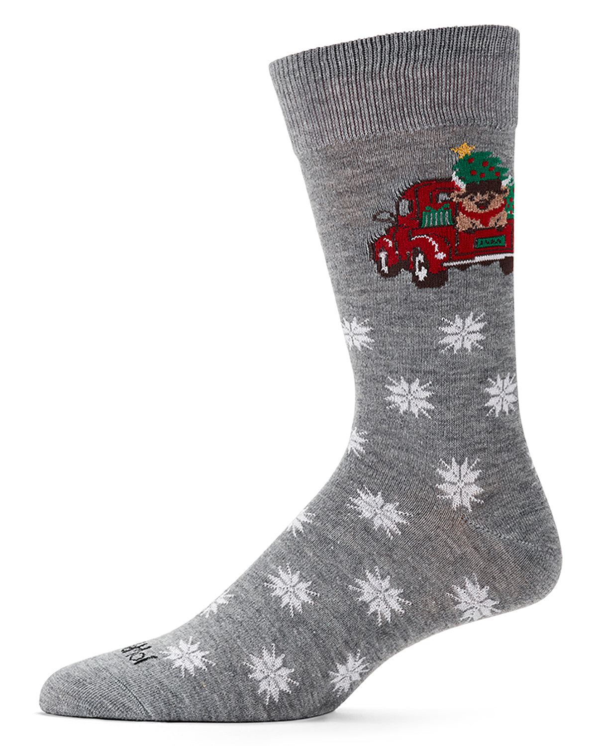 Men's "Highland Cow Holiday Truck" Christmas Novelty Crew Sock