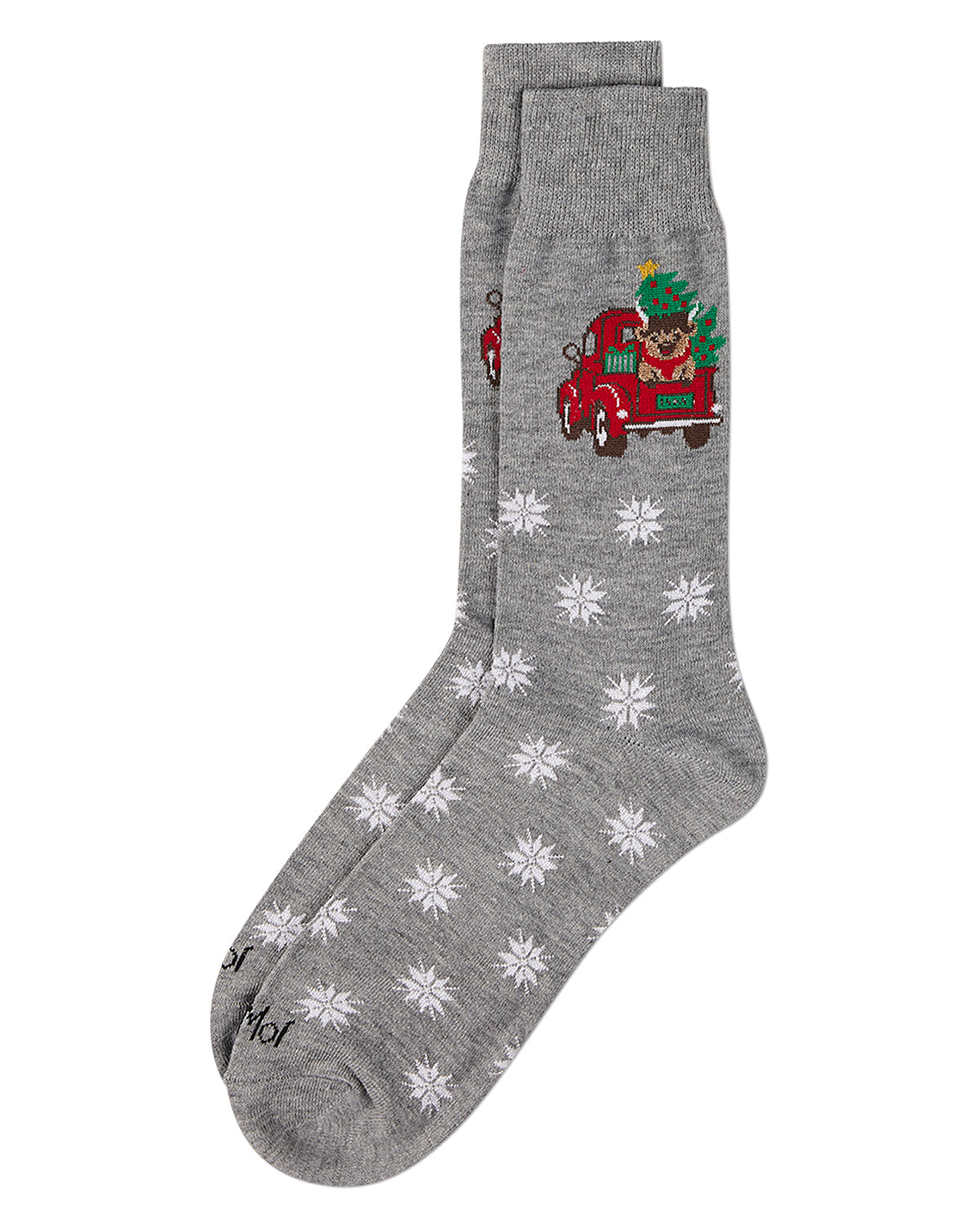 Men's "Highland Cow Holiday Truck" Christmas Novelty Crew Sock