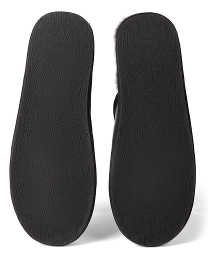 Men's Plush-Lined Vegan Leather Scuff Slipper
