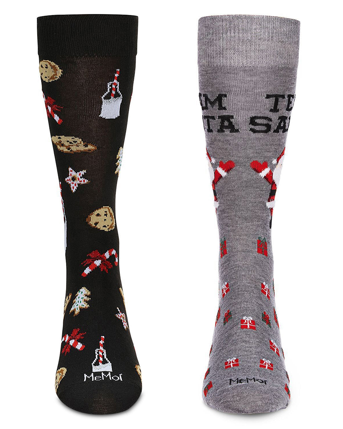 2 Pair Men's Rayon Blend Christmas Holiday Novelty Crew Socks