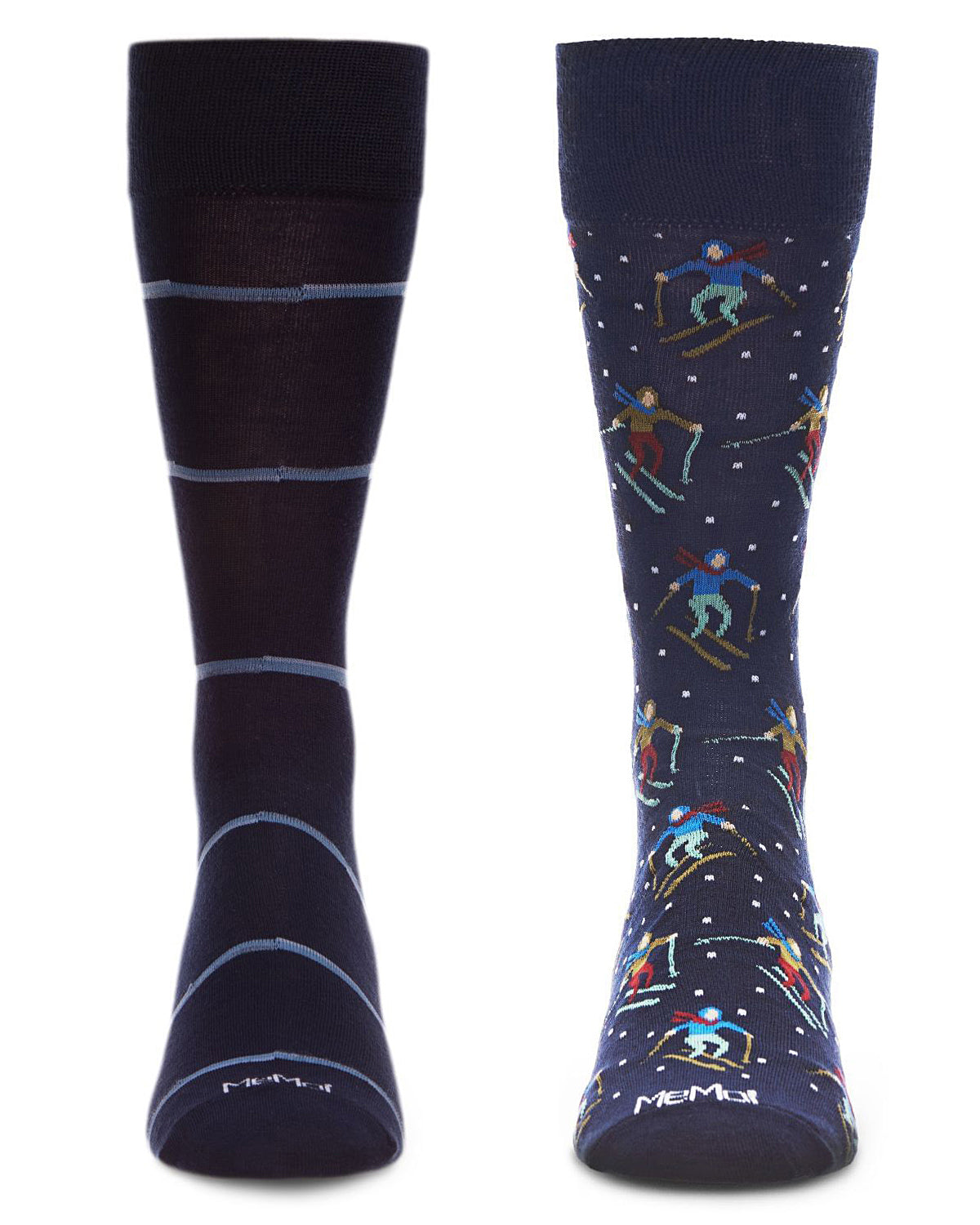 2 Pair Men's Sports-Themed Rayon-Blend Novelty Crew Socks