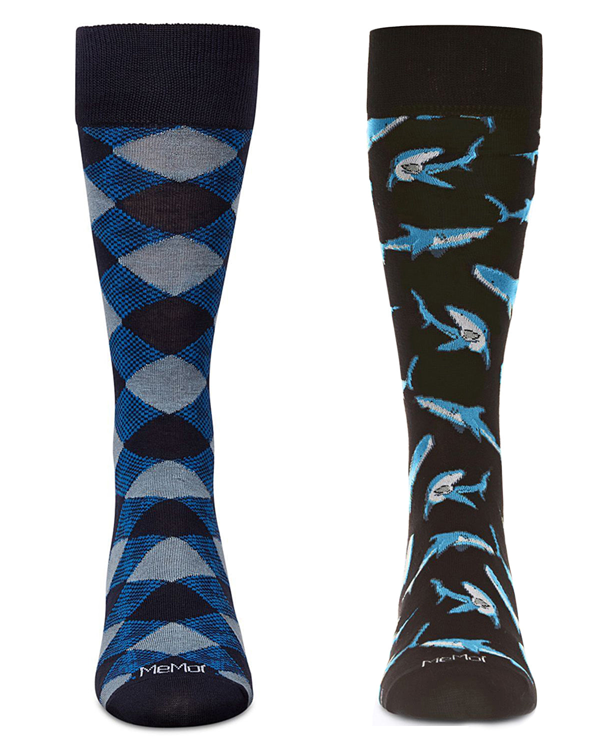 2 Pair Men's Rayon Blend Assorted Novelty Crew Socks