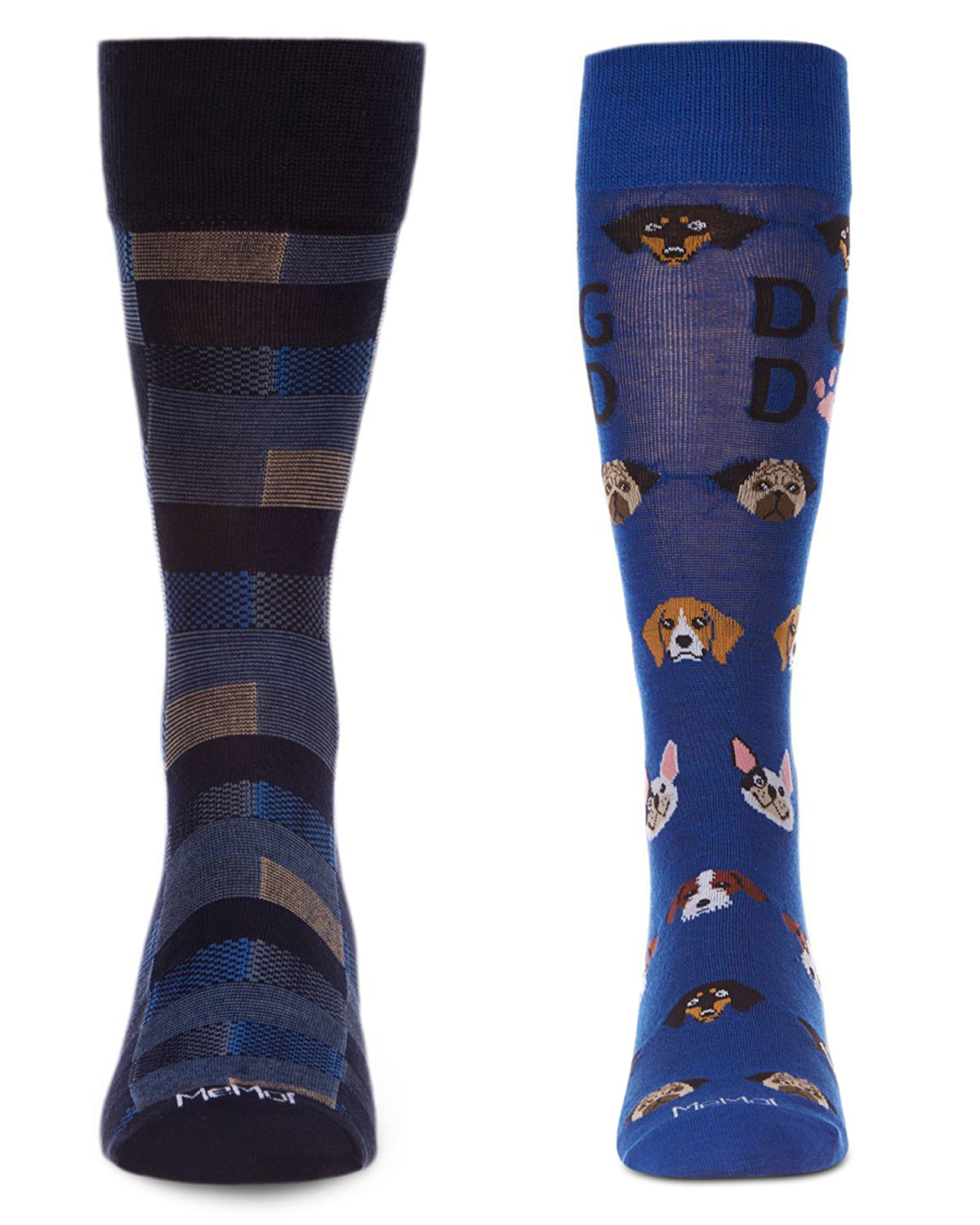 2 Pair Men's Rayon Blend Assorted Novelty Crew Socks