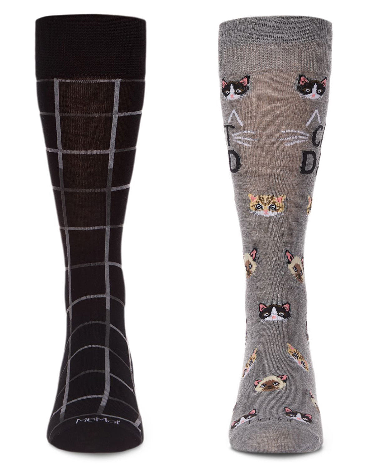 2 Pair Men's Rayon Blend Assorted Novelty Crew Socks
