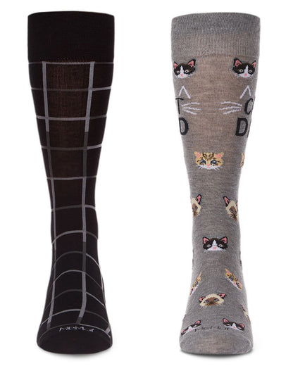 2 Pair Men's Rayon Blend Assorted Novelty Crew Socks
