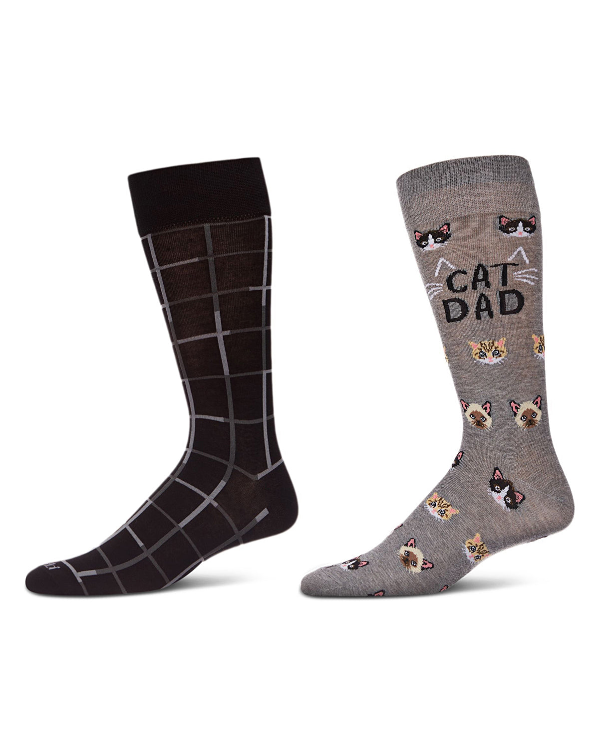 2 Pair Men's Rayon Blend Assorted Novelty Crew Socks