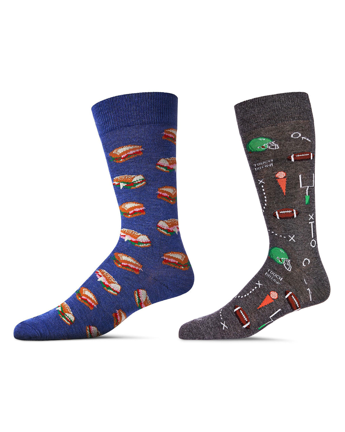 Men's 2 Pair Pack Novelty Crew Socks
