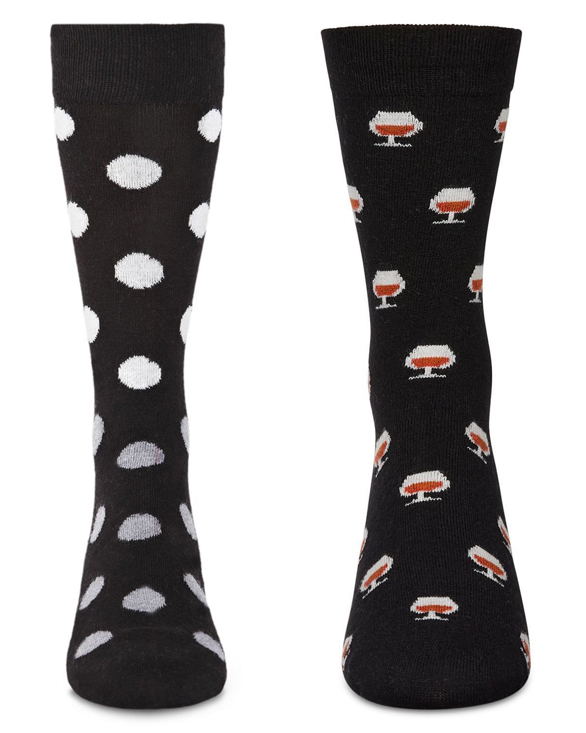 2-Pair Men's Cashmere Blend Assorted Novelty Crew Socks