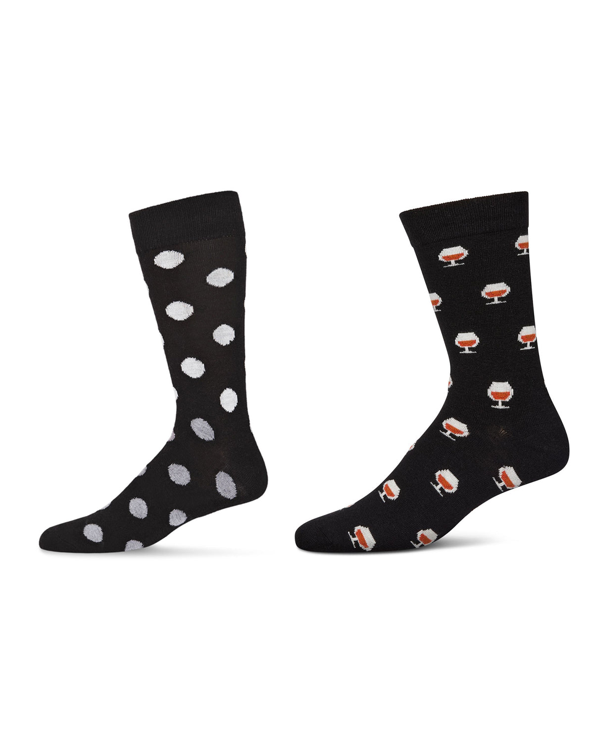 2-Pair Men's Cashmere Blend Assorted Novelty Crew Socks