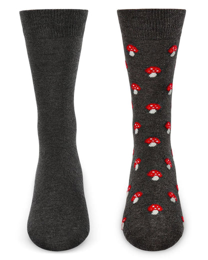 2-Pair Men's Cashmere Blend Assorted Novelty Crew Socks