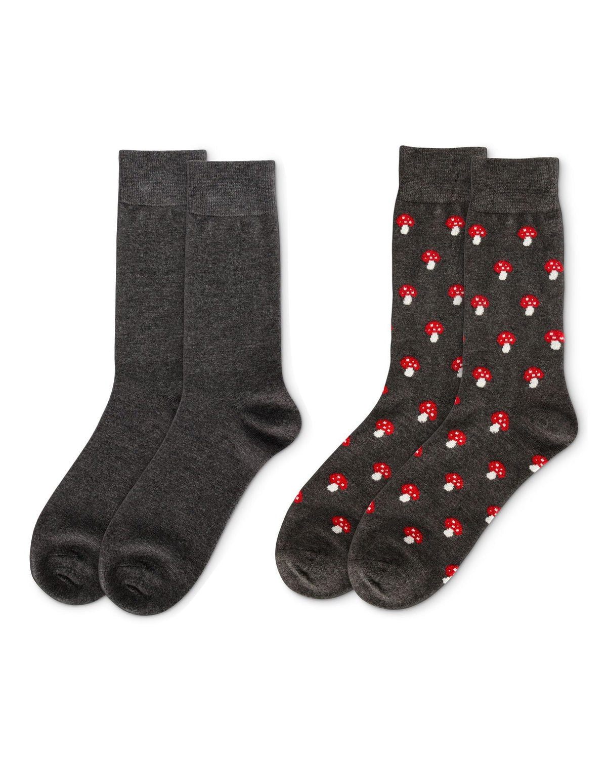 2-Pair Men's Cashmere Blend Assorted Novelty Crew Socks