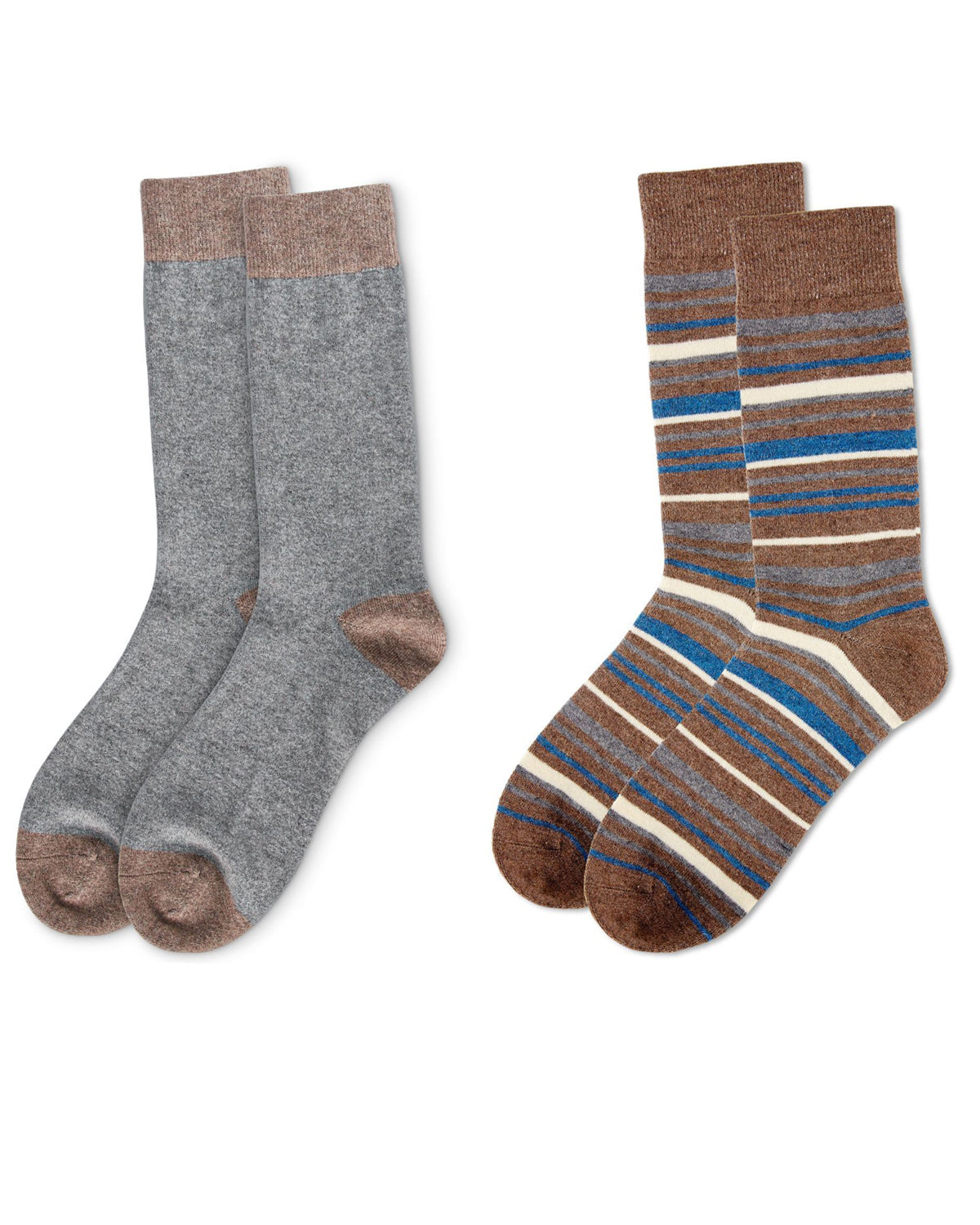 Men's 2 Pair Pack Cashmere Crew Socks