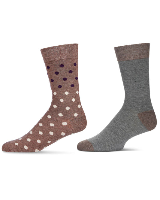 Men's 2 Pair Pack Cashmere Crew Socks