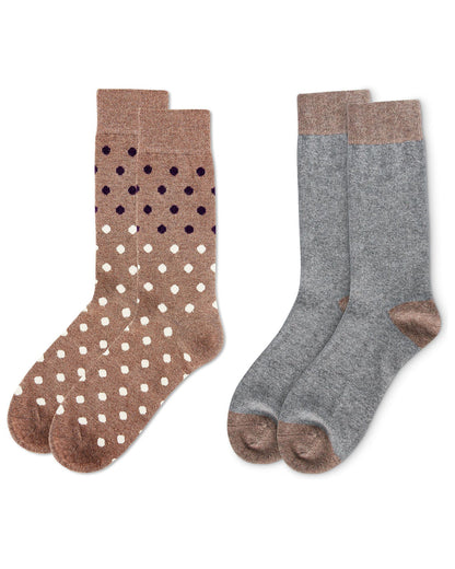 Men's 2 Pair Pack Cashmere Crew Socks
