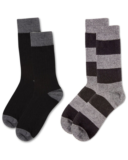 Men's 2 Pair Pack Cashmere Crew Socks