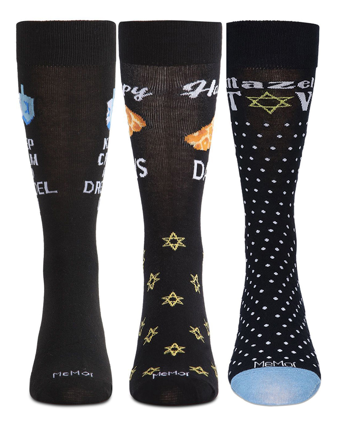 3 Pair Men's Hanukkah Novelty Crew Socks