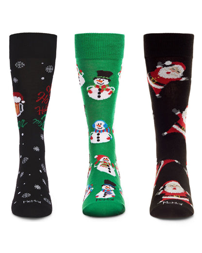 3 Pair Men's Christmas Novelty Crew Socks