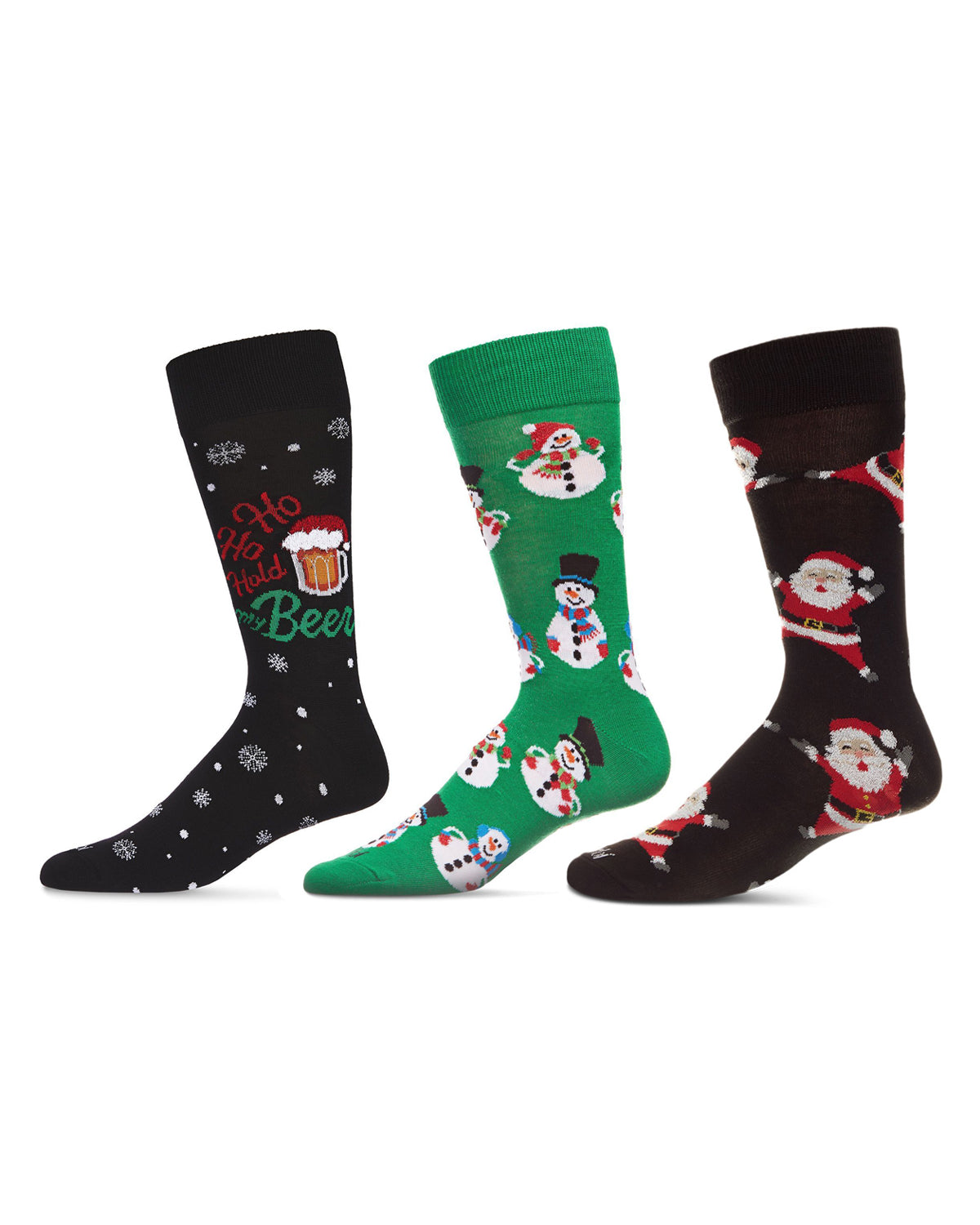 3 Pair Men's Christmas Novelty Crew Socks