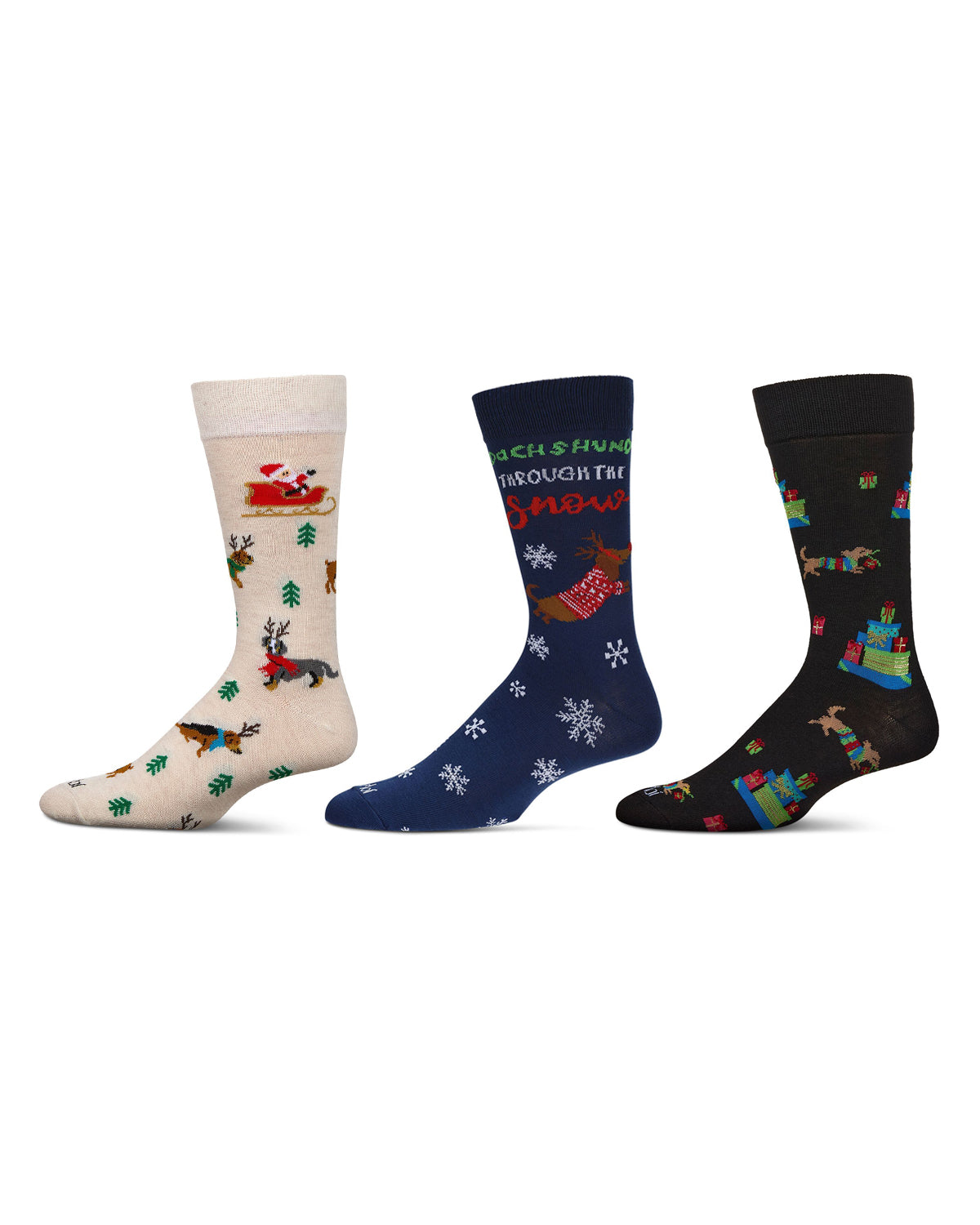 3 Pair Men's Christmas Novelty Crew Socks