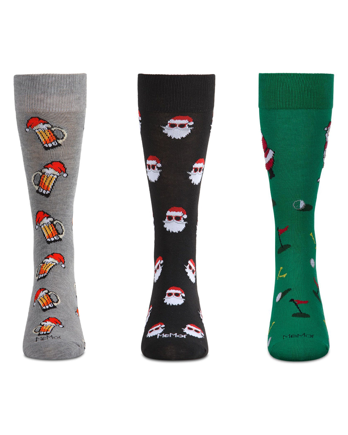 3 Pair Men's Christmas Novelty Crew Socks