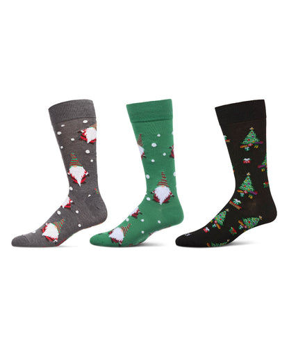 3 Pair Men's Christmas Novelty Crew Socks