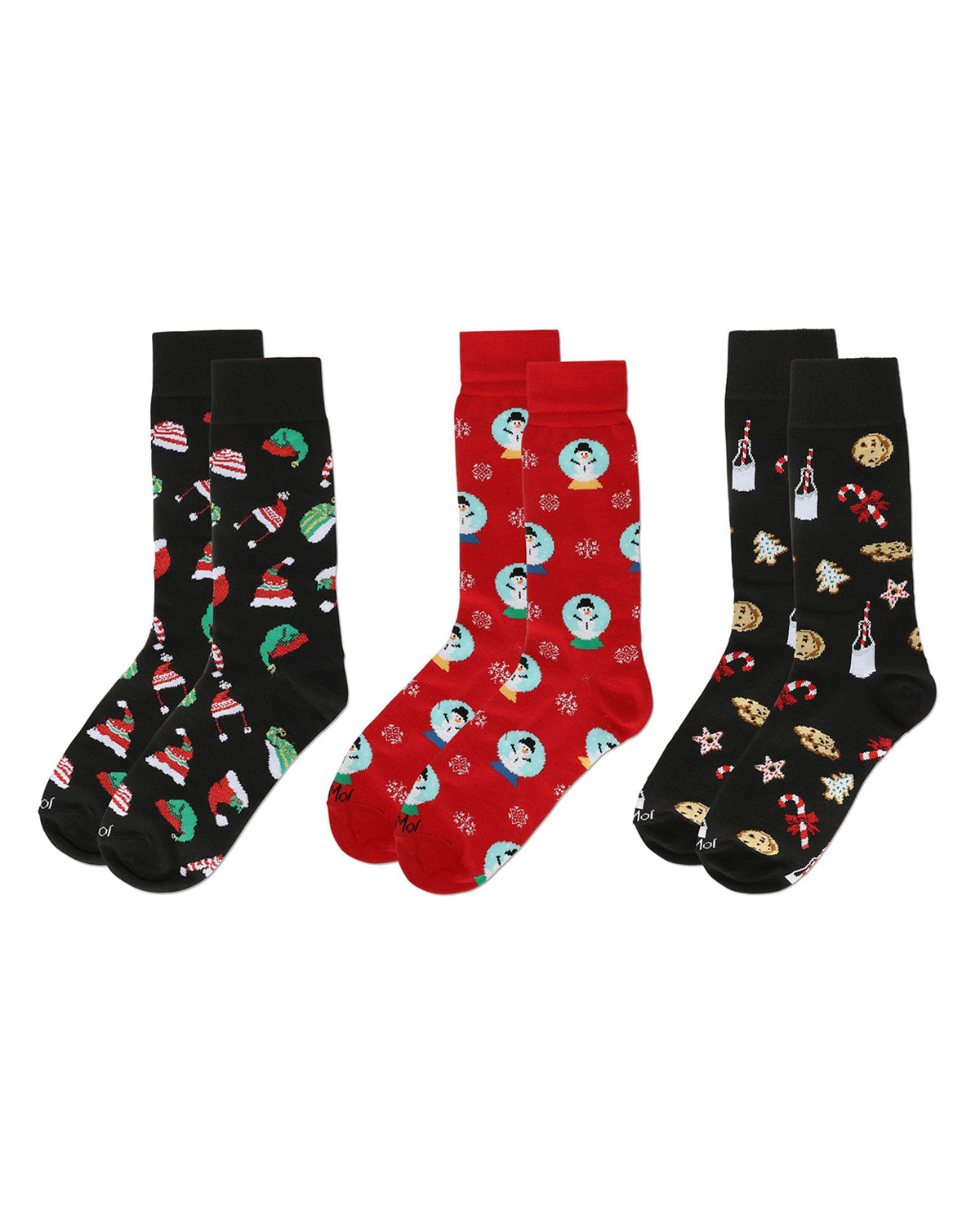 Men's 3 Pair Pack Holiday Novelty Crew Socks