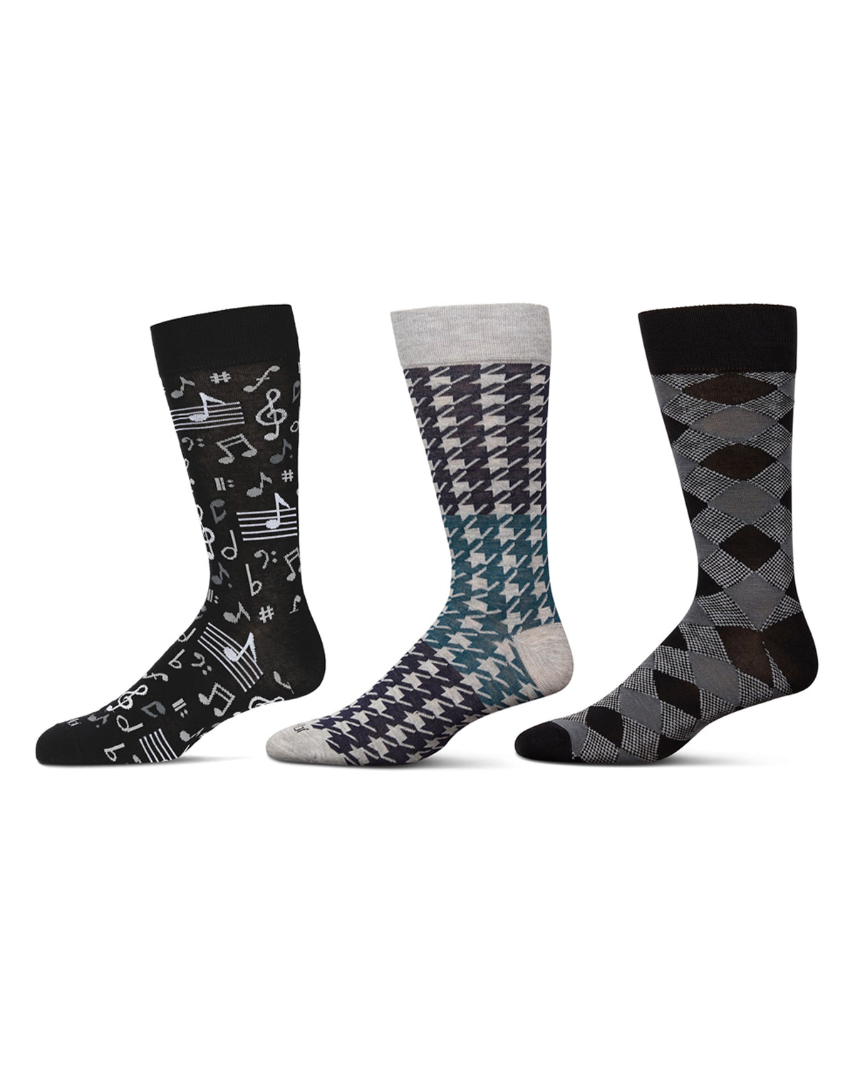 Men's 3 Pair Pack Novelty Hobbies Crew Socks