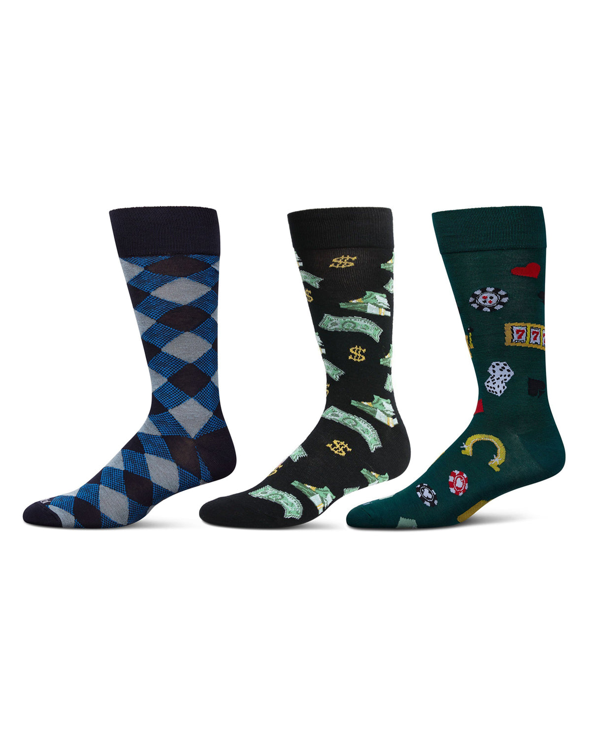 Men's 3 Pair Pack Novelty Hobbies Crew Socks