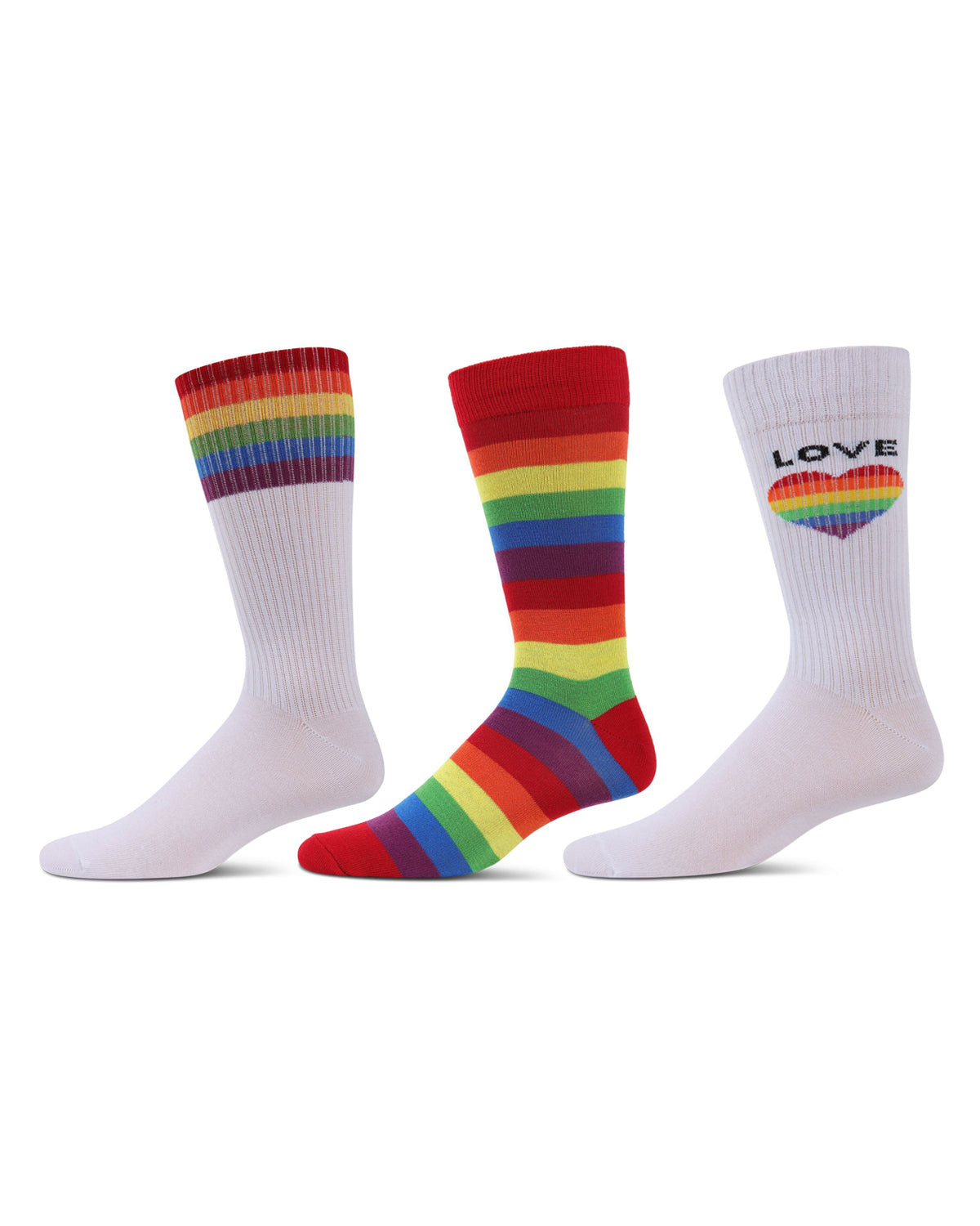 3 Pair Men's Pride Novelty Crew Socks