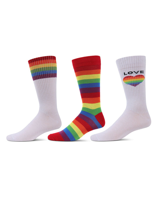 3 Pair Men's Pride Novelty Crew Socks