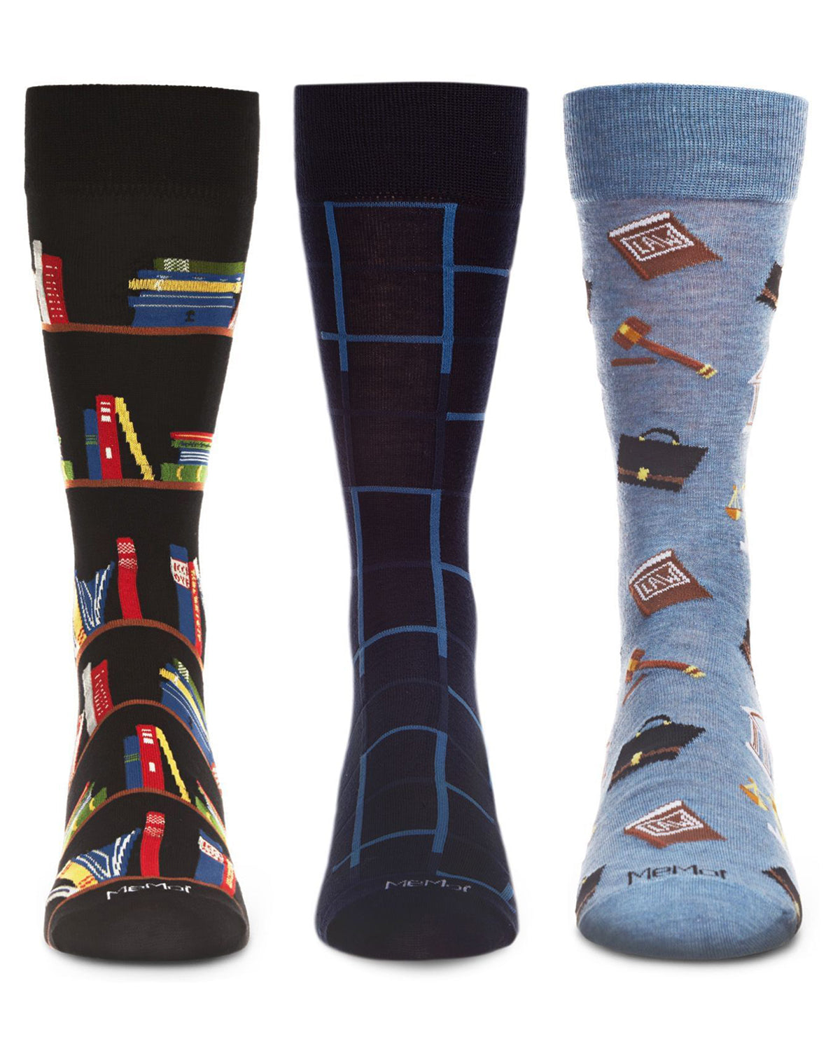 Men's 3 Pair Pack Novelty Professions Crew Socks