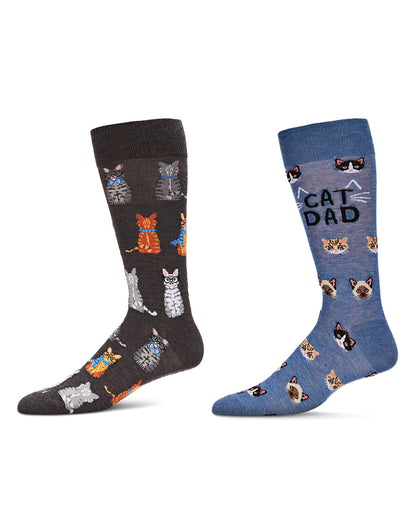 Men's 2 Pair Pack Novelty Animal Crew Socks